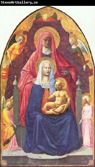MASOLINO da Panicale Madonna and Child, Saint Anne and the Angels